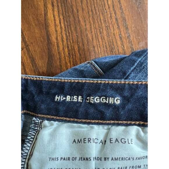 American Eagle Outfitters Hi-Rise Jegging Denim Distressed Jeans Size 6 - Picture 4 of 8